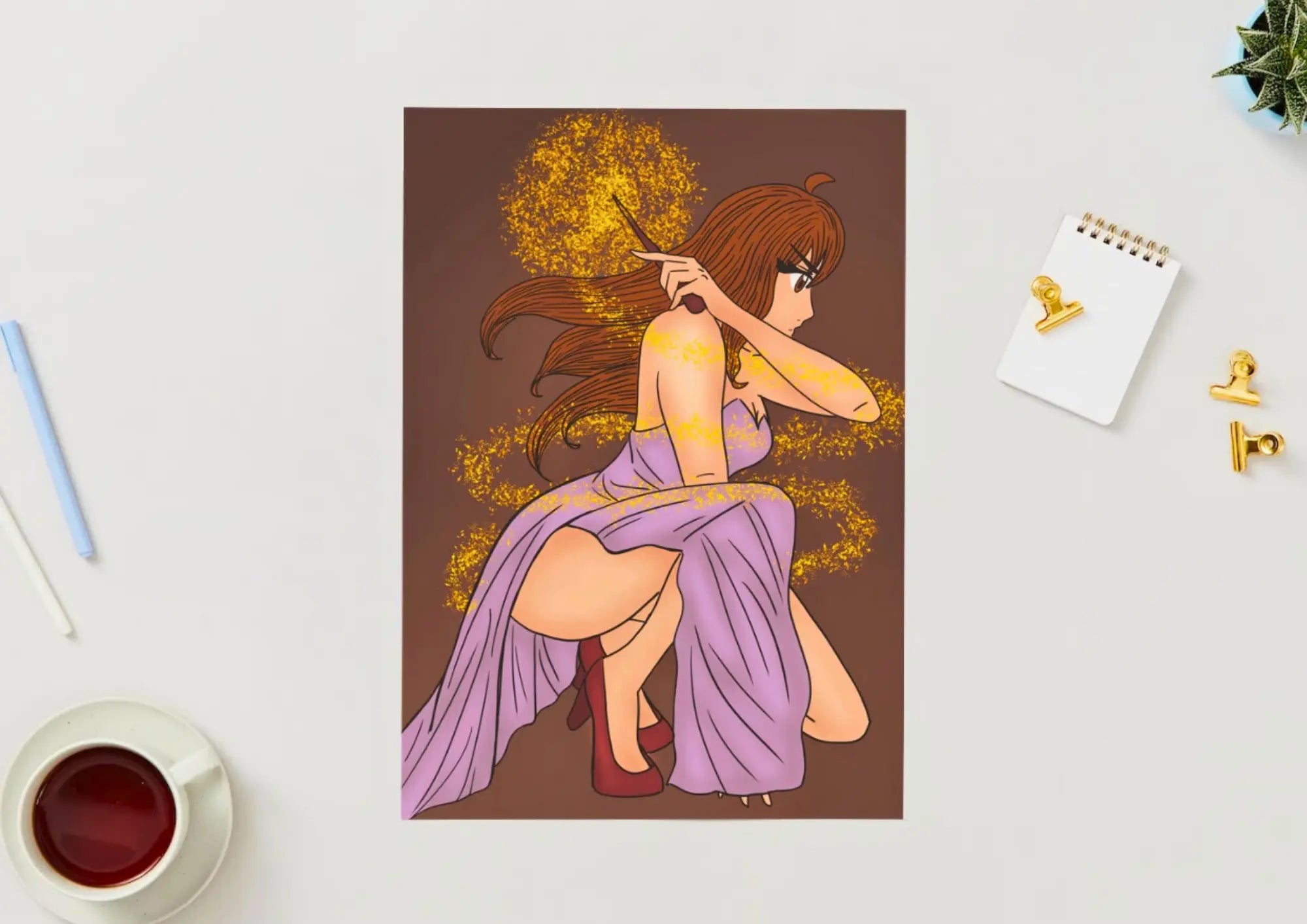 Illustration "Sorcière Badass" - Puissance & Charisme - Print Fantasy Moderne Originale