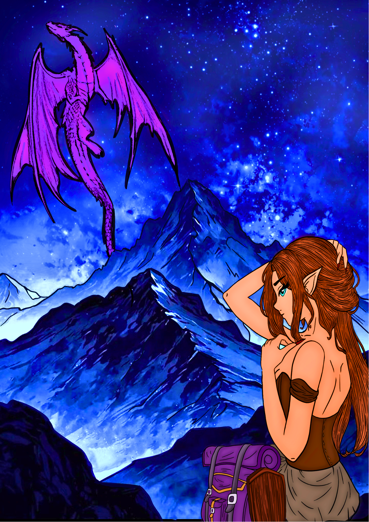 L’Horizon des Arcanes : Print Illustration Magie & Dragons