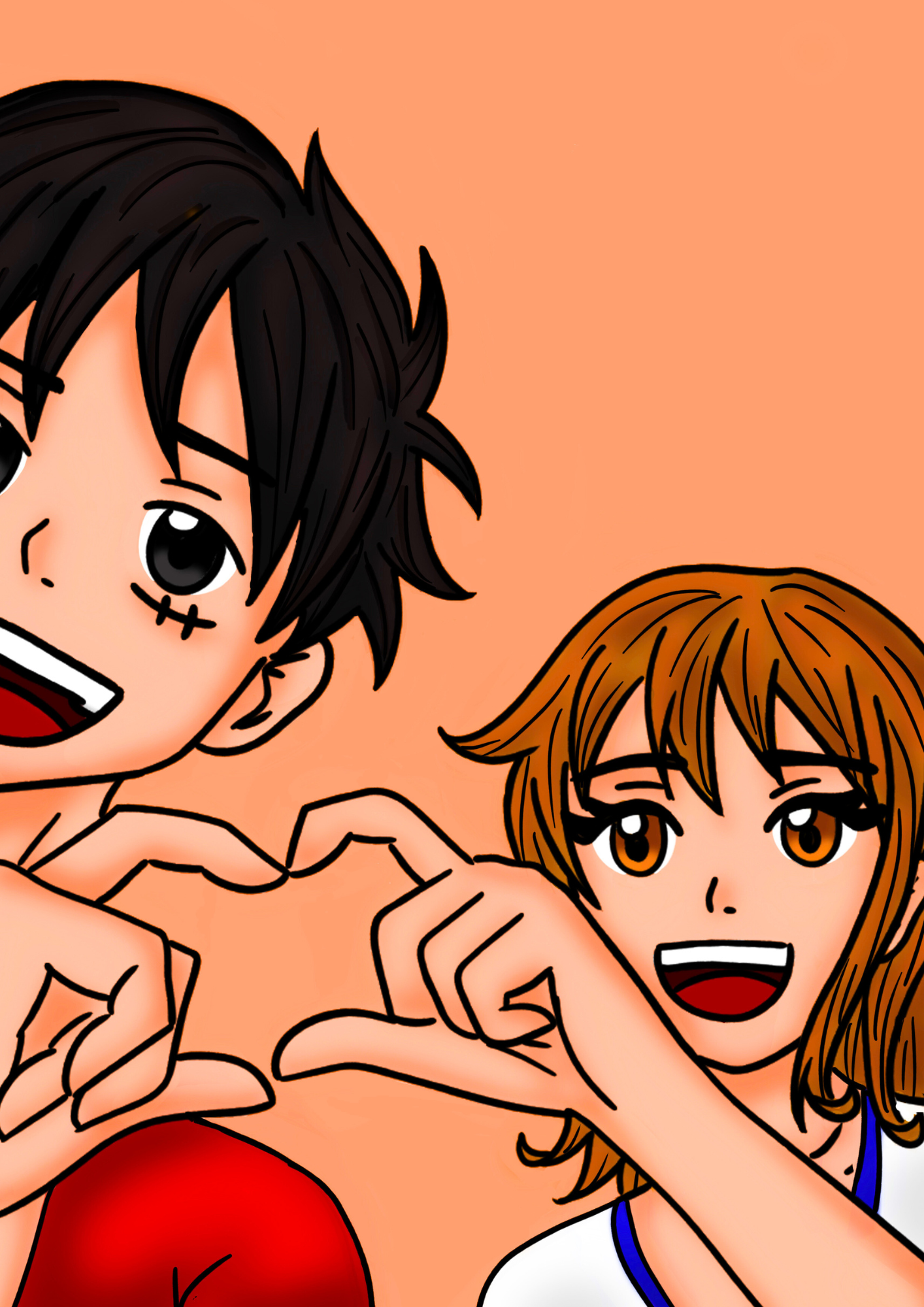 Fant art -one piece - luffy & nami 