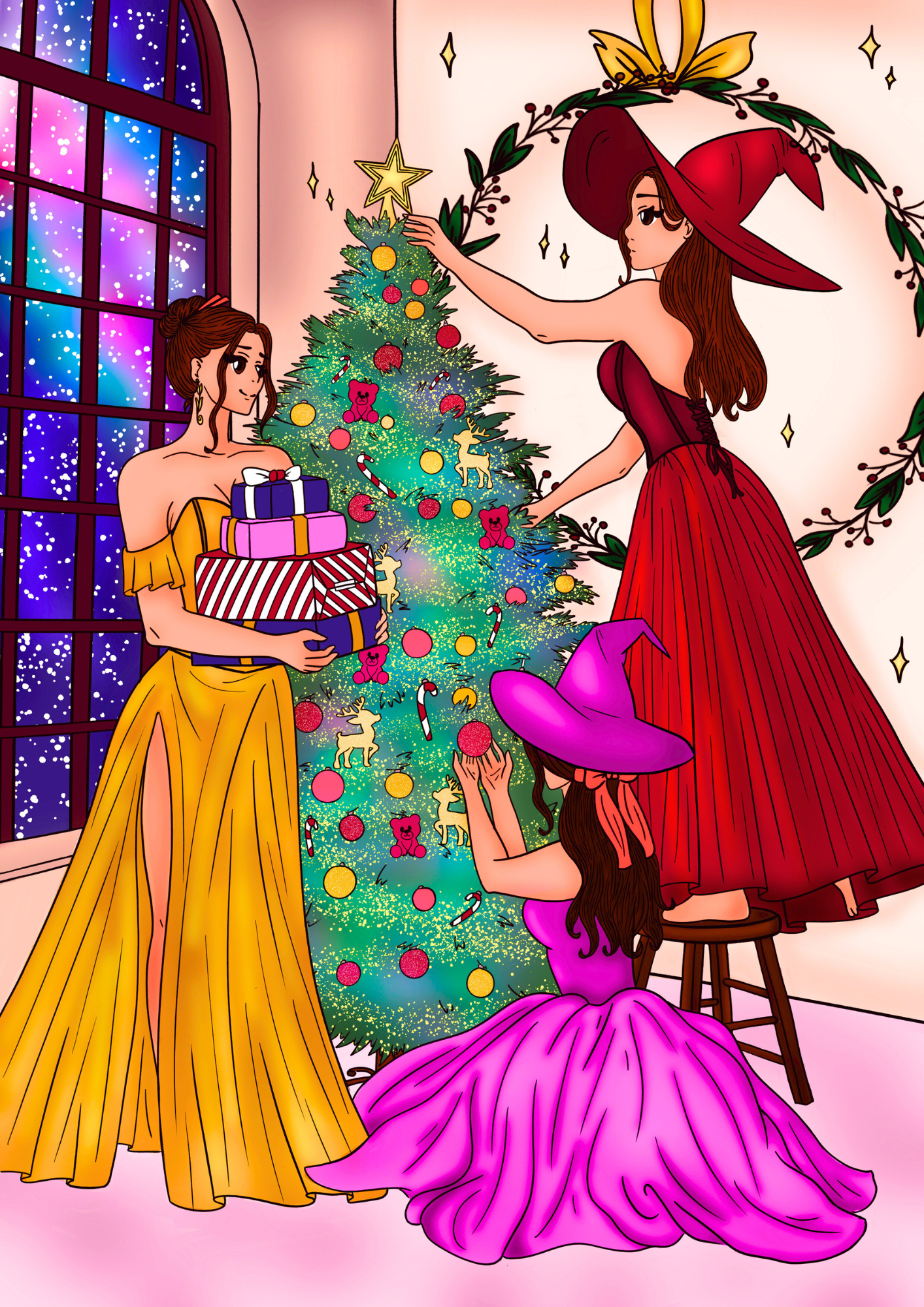 Illustration-Les sorcières préparent Noël