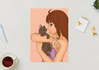 illustration Portrait d'un amour de chat
