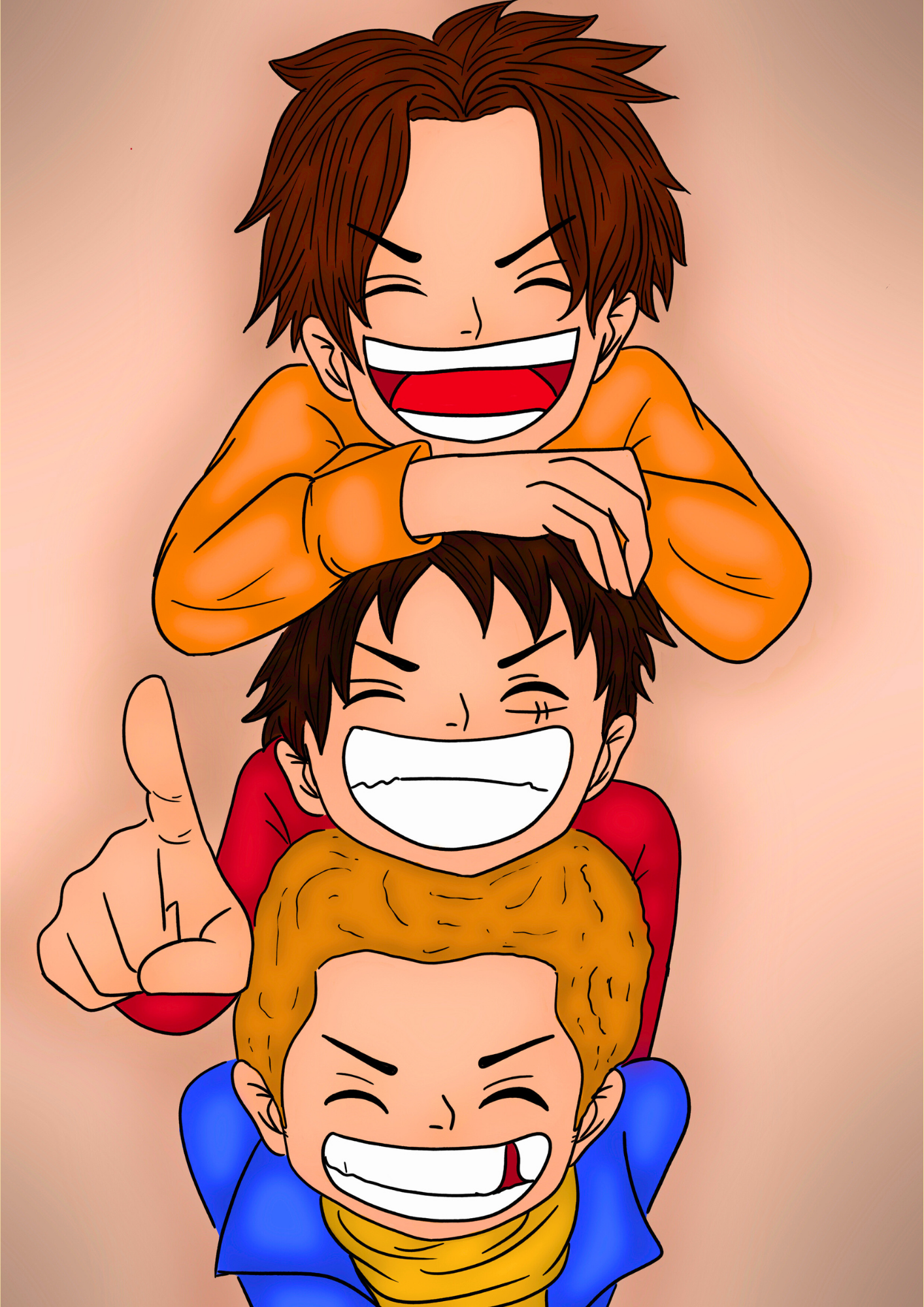 illustration fan art one piece - le trio infernal