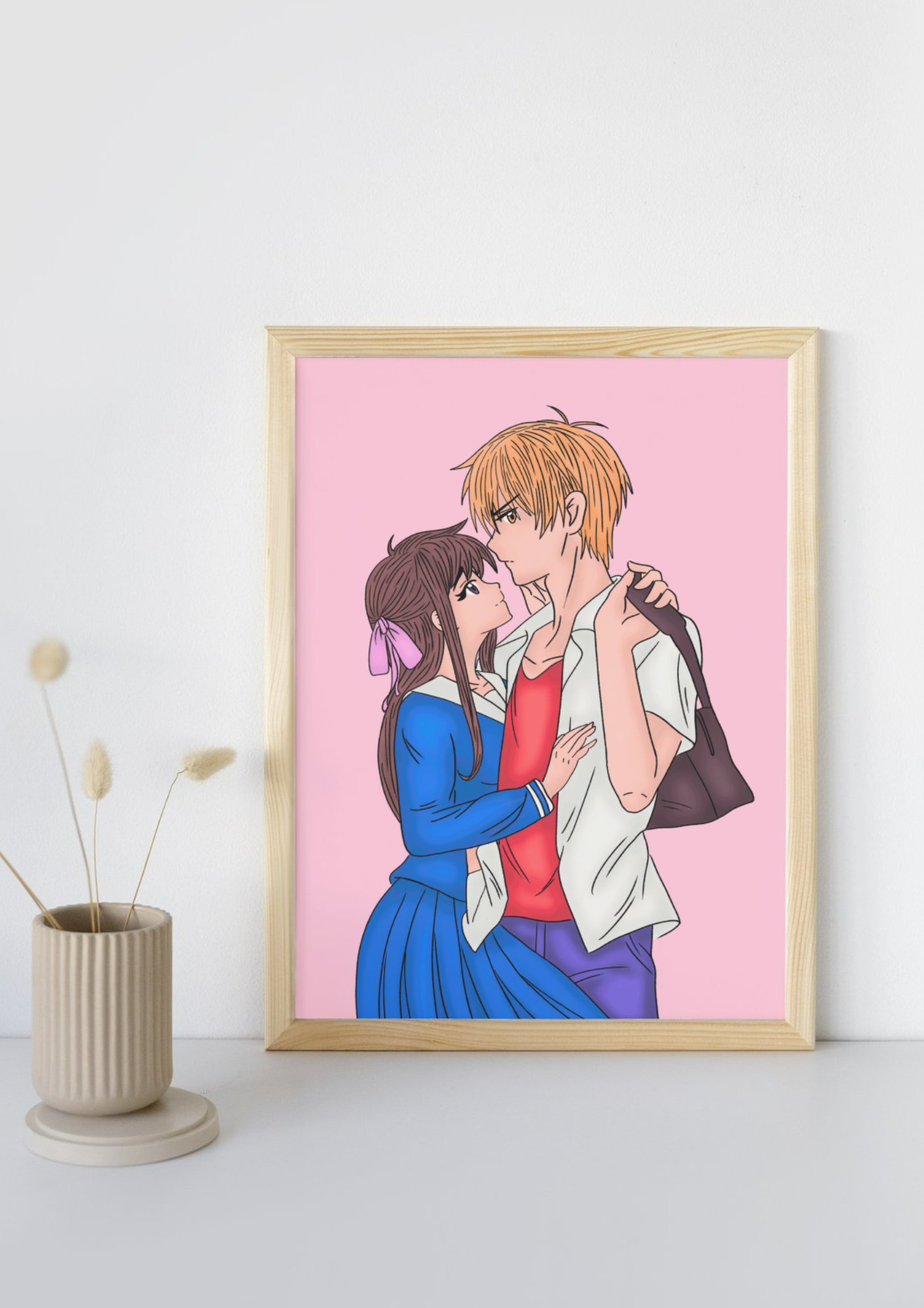 Print Fan Art "Fruit Basket : Portrait de Kyo & Tohru" - Leurs Âmes Connectées