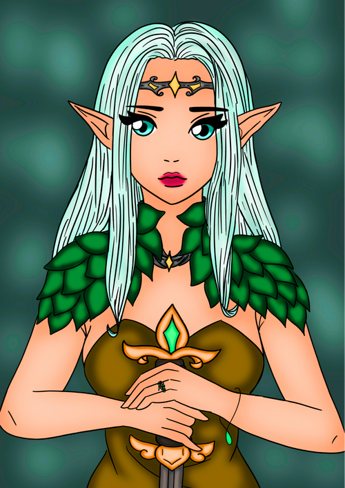  illustrations guerrière elfique