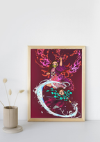 mockup-table-illlustration-fan-art-demon-slayer-Le Souffle de l'Eau et La Fleur de Lotus