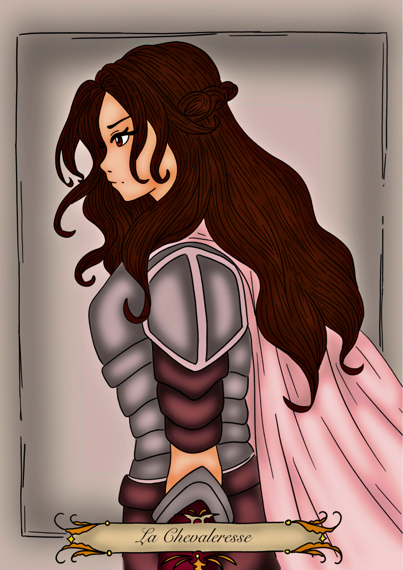 illustration portrait d'une guerrière 