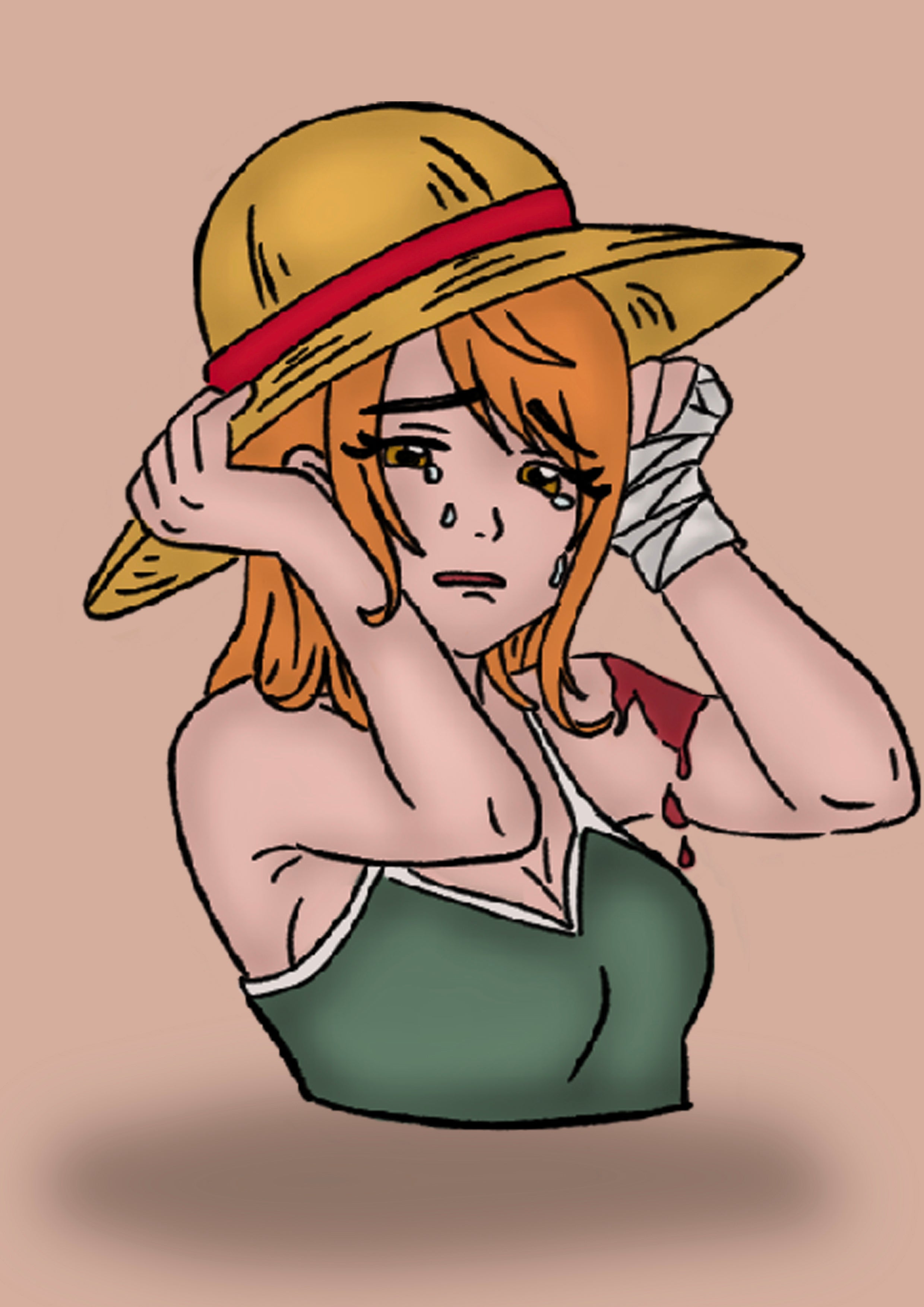 stickers one piece -  nami avec le chapeau de luffy